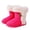 Hot Pink, variant on Girls' Mid Calf Solid Boots Furry Cuff Button Decor Full Fleece Lined Round Toe Anti-Slip Flat Sole for Cold Outdoor Daily Wear, Snow Boots for Girls 2-10.5 Years Pink 18-24 Months
