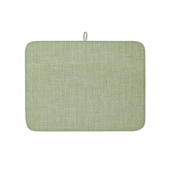 Dish Drying Mat for Kitchen Counter Sage Green Linen Texture Drying Pad Absorbent Drying Mats for Countertops Sinks Draining Racks Farmhouse Solid Color Drainer Kitchen Accessories 18x24 Inch