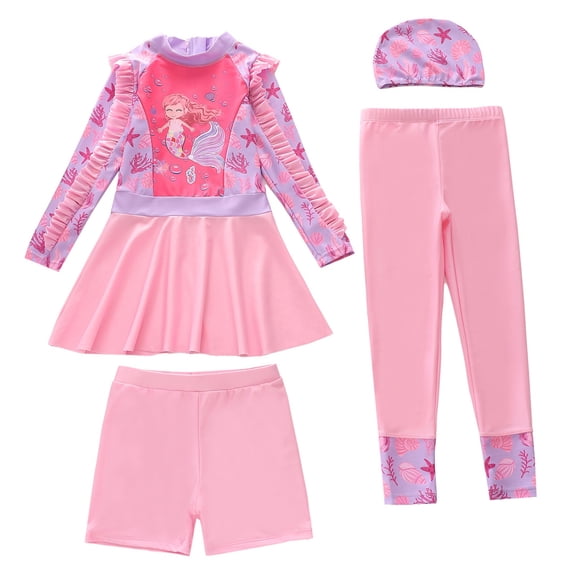 Shadoumai Girls Swimsuits Size 14-16 Cutout Bikini Sets Spaghetti Strap Girls Swimwear Tankini 3pcs Bathing Suits for Girls Hawaiian Swimwear with Cover Up Beach Skirt