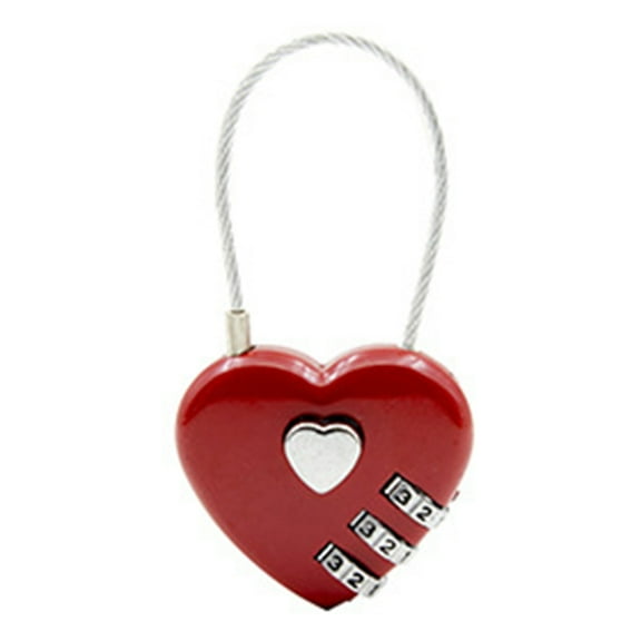 063U Combination Lock Waterproof Resettable Zinc Alloy Love Heart Shape Password Padlock for Backpack