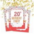 thumbnail image 2 of Darling Souvenir White Birthday Invitation Card Printable Elegant Fill or Write In Blank Party Invites 28 Pcs 5 x 7 Inches, 2 of 5