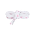 thumbnail image 2 of INSPIRE CHIC Heart Printed Colored Shoelaces Flat Shoe Laces Strings for Sneakers Athletic Sport Boots 1 Pair White-Pink Heart 100cm/39.4", 2 of 5