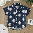 thumbnail image 2 of EnJoCho Child Casual Blouse Toddler Boys Short Sleeve Cartoon Baseball Prints Gentleman T Shirt Fashion Tops for 6M to 4 Years, 2 of 7