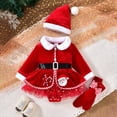 thumbnail image 2 of Xyant Baby Girl Christmas Outfits Velvet Long Sleeve Santa Romper Mesh Tutu Dress + Hat + Socks My First Christmas Baby Girl Outfit,Size 0-3 Months, 2 of 7