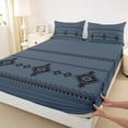 thumbnail image 4 of Erosebridal Southwestern Aztec Geometric Full Size Sheets,Deepblue White Western Tribal Bed Sheets 4pcs, 4 of 6