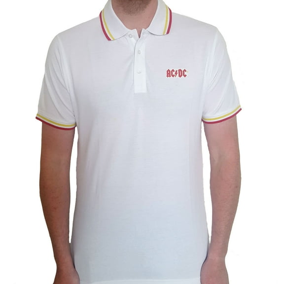Men's AC/DC Classic Logo (Import) Polo Shirt Small White