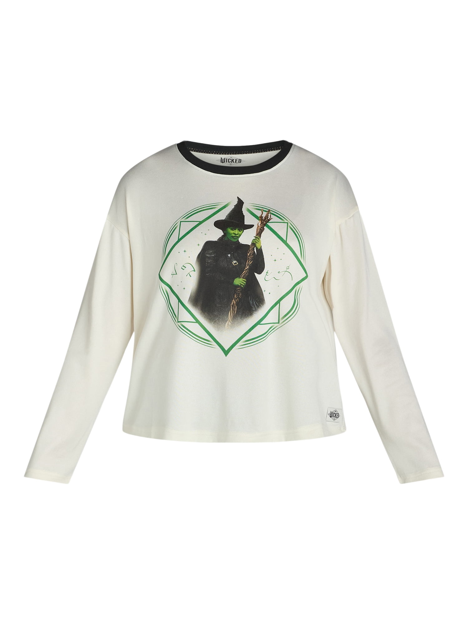 Wicked Women’s and Women’s Plus Elphaba Print Pajama Set, 2-Piece, Sizes XS-2X