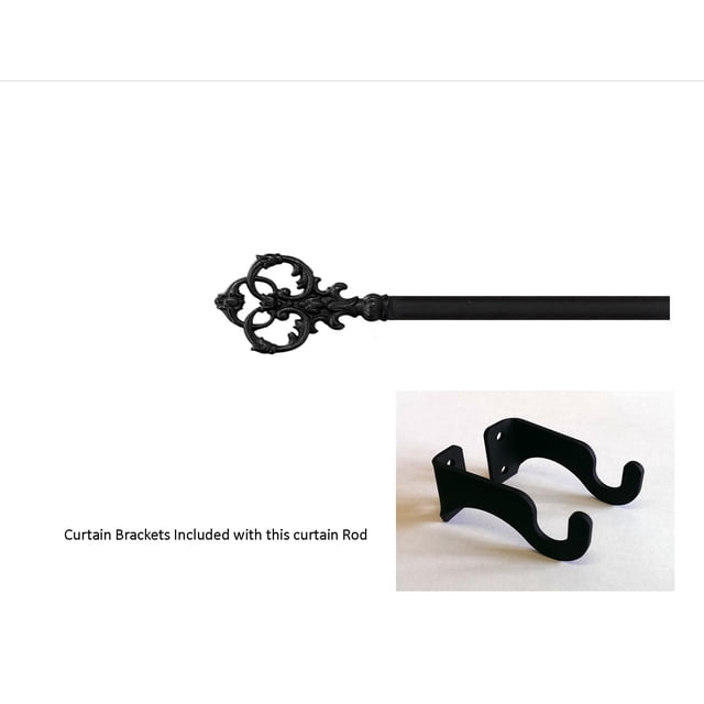 Barra de cortina victoriana - SM (hardware incluido) (hardware incluido)(CUR-127-35-S) Village Wrought Iron CUR-127-35-S