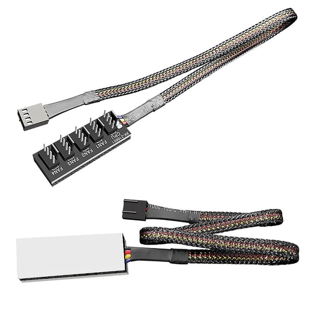 Concentrador De Ventilador De Refrigeración Pwm De 1-5 Canales, Cable De Extensión De Alimentación De 4 Pines/3 Pines, Chasis De Cpu, Cable De Alimentación De Alto Rendimiento Para Pc De Escritorio seitruly EL007778-00