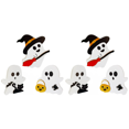 thumbnail image 1 of 3 Uds Lindo Fantasma Halloween Bloques Calabaza Gato Murciélago Bruja Escoba Signos, 1 of 4