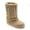 BEIGE, variant on GJPBGK Women Winter Snow Boots Faux-Fur Lined Warm Mid Calf Suede Platform Flat Outdoor Fashion Fur Boots