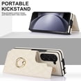 thumbnail image 6 of ELEHOLD Luxury Wallet Case for Samsung Galaxy Z Fold 6, Faux Leather Non-Slip Grip Ring Holder Flip Kickstand Card Cash Slot Shockproof Protection Case for Samsung Galaxy Z Fold 6 ,White, 6 of 7