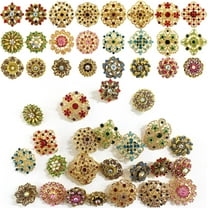 24 Pieces Brooches and Pins for Women Rhinestone Brooches Bulk Crystal Vintage Decorative Flower Lapel Pins Mixed Color Costume Jewelry Retro for Wedding Party Bouquet Crafts Kit Gifts