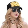 thumbnail image 5 of Yiaed Yellow White Striped Sunflower Print Baseball Cap Dad Hat Polo Style Plain Blank Adjustable Size, 5 of 5