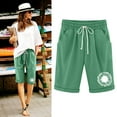 thumbnail image 2 of zuwimk Shorts For Women,Women's Juniors Uniform Bermuda Shorts Green,L, 2 of 5