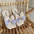 thumbnail image 5 of YHAJDS Kids Leather Bow Pearl Sandals Slide On Soft Sole Summer Beach Flip Flops, 5 of 5