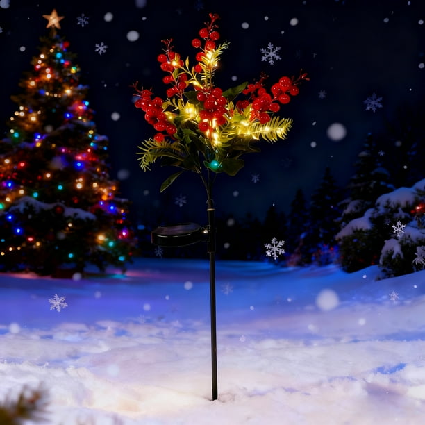 Luces Led Solares para Exteriores, para Patio, Prado, Plantas Artificiales Navideñas de Alta Gama, Luces de Suelo para Jardín, Luces Ambientales Decorativas Navideñas para Exteriores.