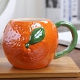 thumbnail image 4 of Cute Animal Fruit Shaped Ceramic Mug Orange/Pumpkin Design Coffee Cup For /Home, 4 of 8