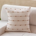 thumbnail image 4 of Fundas de almohada bohemias de 18x18, Juego de 2 fundas de cojín decorativas de granja modernas, funda de almohada cuadrada con capitoné, almohada neutra, 4 of 5