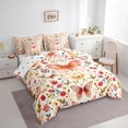 thumbnail image 3 of Castle Fairy Pink Red Butterfly Girl Twin Bedding Sets,Chic Flowers Bedding Comforter Set, 3 of 8