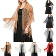 thumbnail image 6 of CENL Wedding Wrap Shawl Tulle Lace Sheer Party Evening Long Shawl Scarf Tassels Proms, 6 of 9