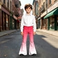 thumbnail image 5 of UJNDER Kids Gradient Color Flared Trousers Elastic Waist Soft Comfortable Blend Everyday Wear Kids Pants,01_Red,13-14 Years, 5 of 6
