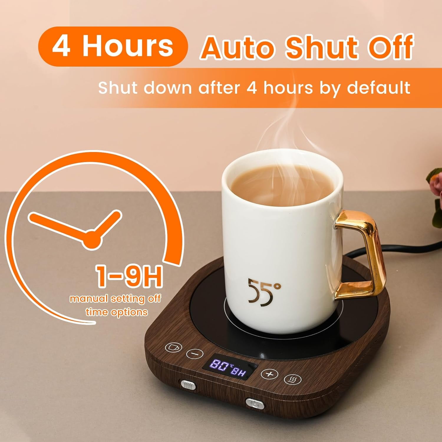 VIHOSE 4 Pack Smart Coffee Warmer Coffee Mug Warmer for Desk with Auto Shut  Off Gravity Induction Cup Warmer Electric Coffee Warmer Plate Temperature