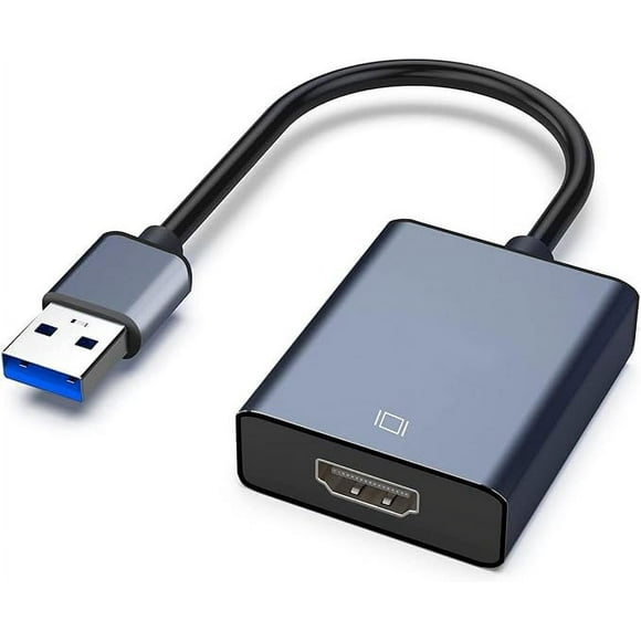 USB to HDMI Adapter, USB 3.0/2.0 to HDMI for Multiple Displays 1080P Compatible with Windows XP/7/8/10 (Dark Gray)