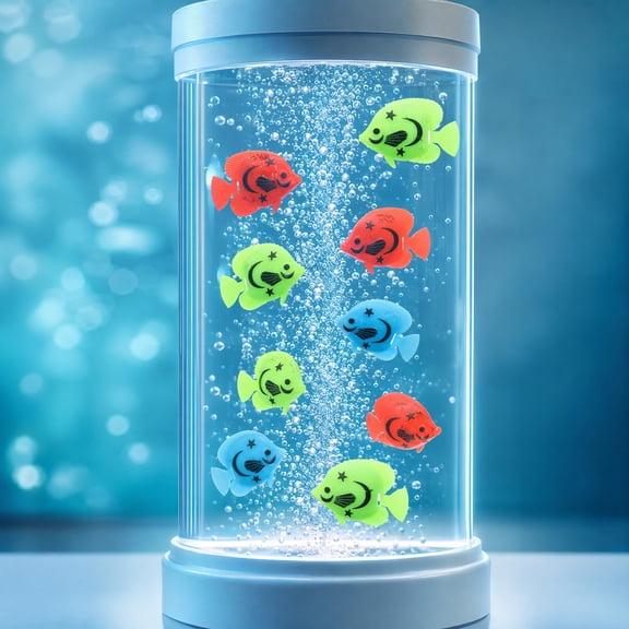 OUNONA 10Pcs Assorted Color Artificial Plastic Fish Aquarium Decoration Floating Ornament