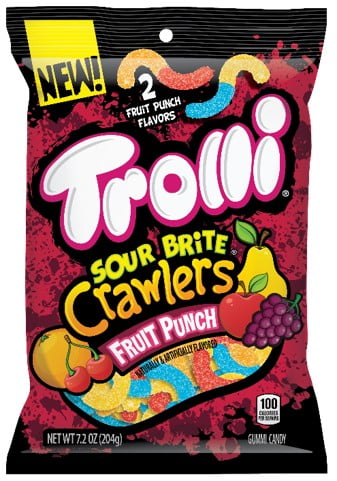 Trolli Fruit Punch Sour Brite Crawlers Candy, 7.2 oz