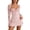 Pink, variant on Women 's Elegant Bodycon Dress Lace Patchwork Long Sleeve Low Cut Mini Dress Backless Tie-Up Going out Dress Red M