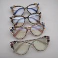 Bling Diamond Reading Glasses For Women Blue Light Blocking Cat Eye