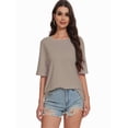 thumbnail image 2 of Women's Oversized T Shirts Tees Half Sleeve Crew Neck, 2 of 4