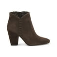 thumbnail image 2 of 1.State MYLO Chocolate Brown Suede Block Heel Round Toe Designer Ankle Booties (CHOCOLATE, 6), 2 of 5