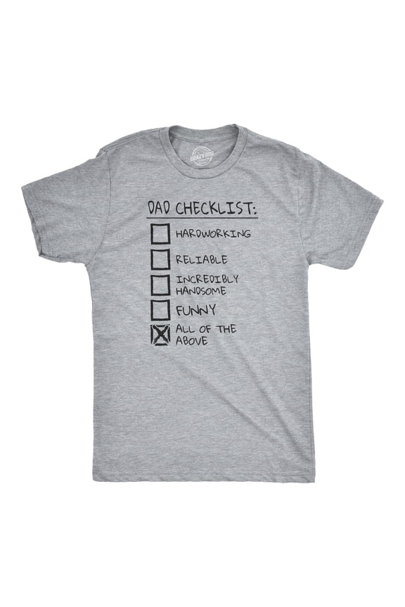 Mens Dad Checklist T Shirt Funny Fathers Day Tee Dad Gift Ideas Graphic Tees