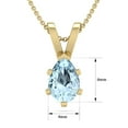 thumbnail image 4 of SuperJeweler 1/2 Carat Pear Shape Aquamarine Necklace in 14K Yellow Gold Over Sterling Silver, 18 inches for Women, 4 of 6