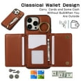 thumbnail image 6 of ELEHOLD Case for iPhone 15 Pro Max, Zipper Leather Wallet Crossbody Case with Detachable Ring Kickstand & Card Slots,Coffee, 6 of 9