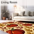 thumbnail image 2 of ODIKA 6'x9' Machine Washable Non-Slip Area Rug, Rustic Gourd Leaf Swirl Enchanted Garden Party Decoration High Traffic Rug, Orange, 603810, 2 of 7