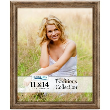 Icona Bay 11x14 Chestnut Brown Picture Frame, Traditional Style, 1 Pack, Traditions Collection (US Company)