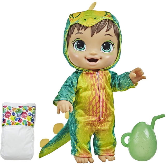 Muñeca Baby Alive Dino Cuties, estegosaurio, accesorios para