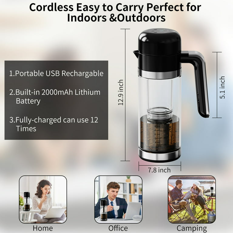 ONE MUG BREWERS Mobicold 1.0 Electric Cold Brew Coffee Maker – Premium Iced  Coffee Maker and Tea Maker, Cold brew in 15 minutes, Easy to Use and Clean,  Family Size – Upto 800 ml
