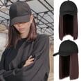 thumbnail image 2 of Women's Short Straight Hair Wig with Cap, Baseball Cap with Hair Extensions Short Straight Bob Hairstyle, High Temperature Silk Fiber, Adjustable Circumference for Hairstyles, 2 of 6