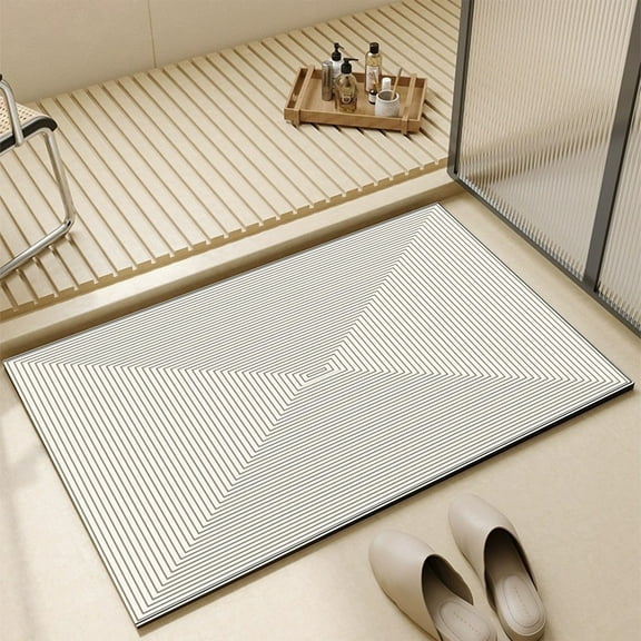 Harlier Absorbent Bath Mat Rug, Quick Drying Mat Silicone Magic Bath Mat Non-slip Floor Rug Rubber Backed for Bathroom Kitchen Shower Sink, Water Absorbent (23.6"x15.7")