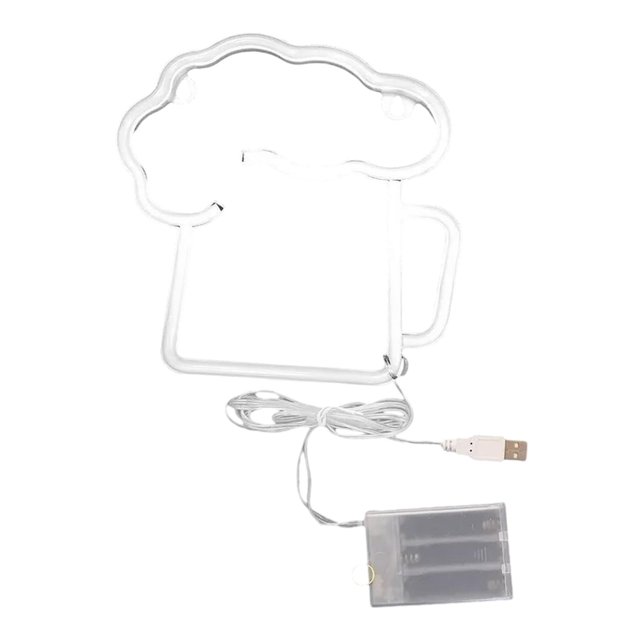 Luz de neón de taza de cerveza, lámpara de letrero de neón de cerveza, luz nocturna de fiesta, decoración de letrero LED para ventana, decoración de