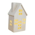 thumbnail image 2 of Pueblo navideño iluminado, decoración navideña, casas rústicas de cerámica estilo C, 2 of 9