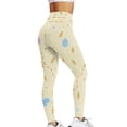 thumbnail image 4 of Gibobby Leggings Afelpados Para Mujer Pantalones Yoga cintura alta con estampado huevos para el día Pascua para mujer, mallas compresión, mallas cintura alta para correr y Fitness（Beige， M), 4 of 5