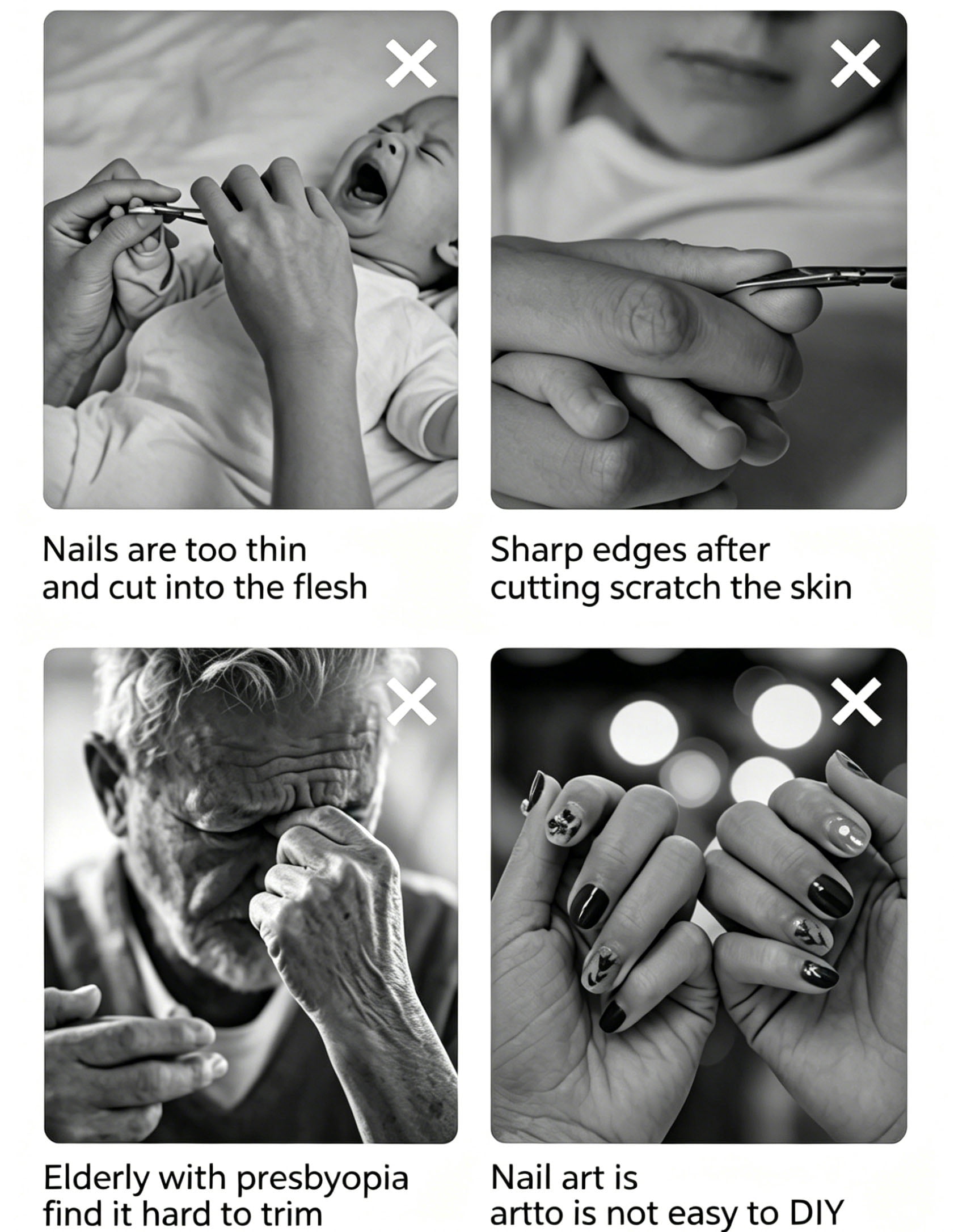 Electric Nail Clipper 4 Modes Safe Trimmer Polishing Tool for Baby Kids Adults Seniors Home Use