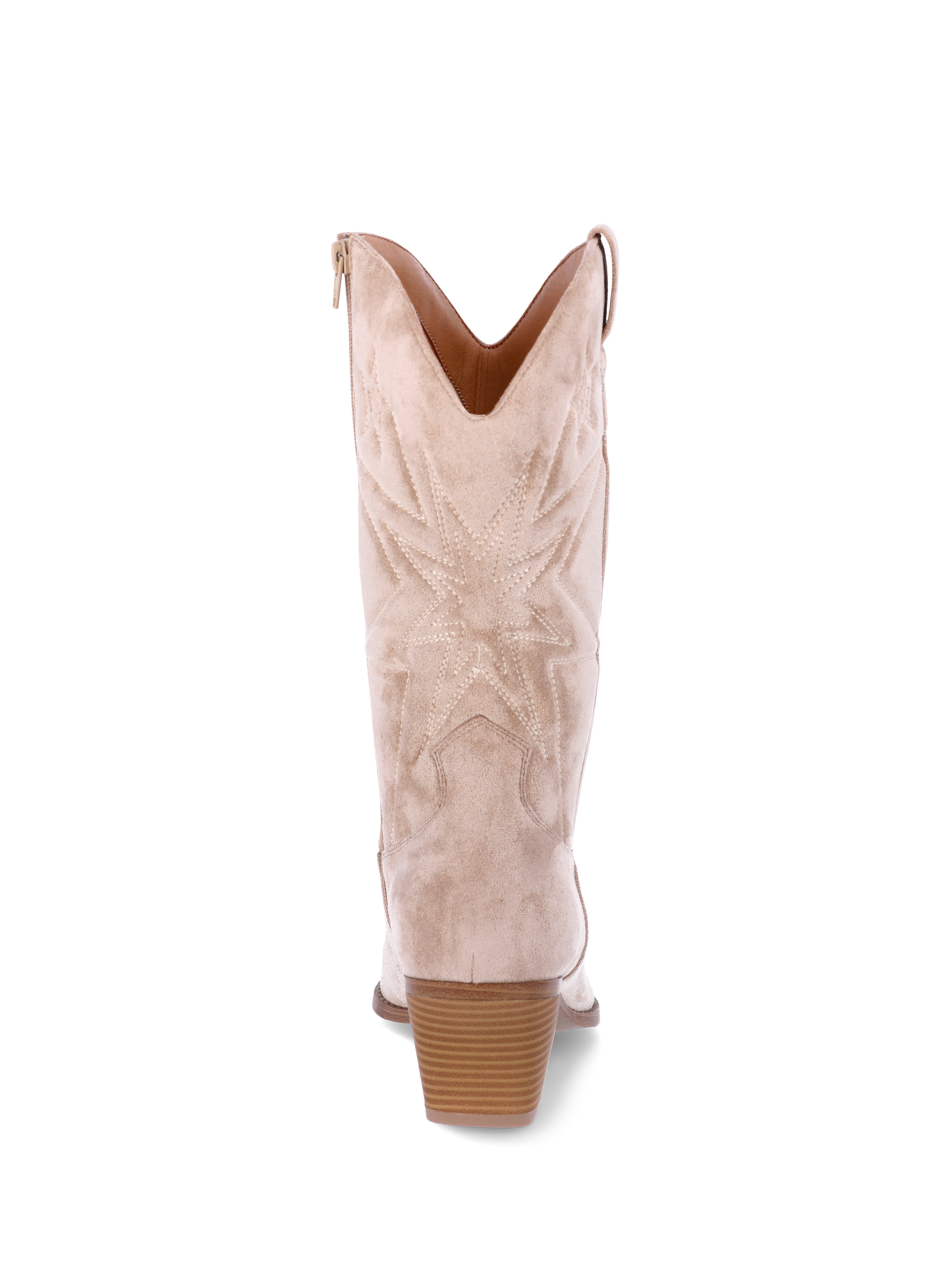 Time and Tru Women's Faux Suede Embroidered Western Boots, Wide Width Available