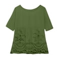 thumbnail image 4 of ZJXFGS Peasant Blouses for Women Square Neck Tops for Women Womens Work Tops Y2K Tops Womens' Tops Tees & Blouses Women Blouses Dressy Casual Cute Tops for Teens Green S, 4 of 5