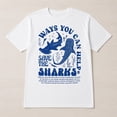 thumbnail image 3 of Save the Sharks Graphic T-Shirt, Unisex Shark Ocean Tee, 3 of 8